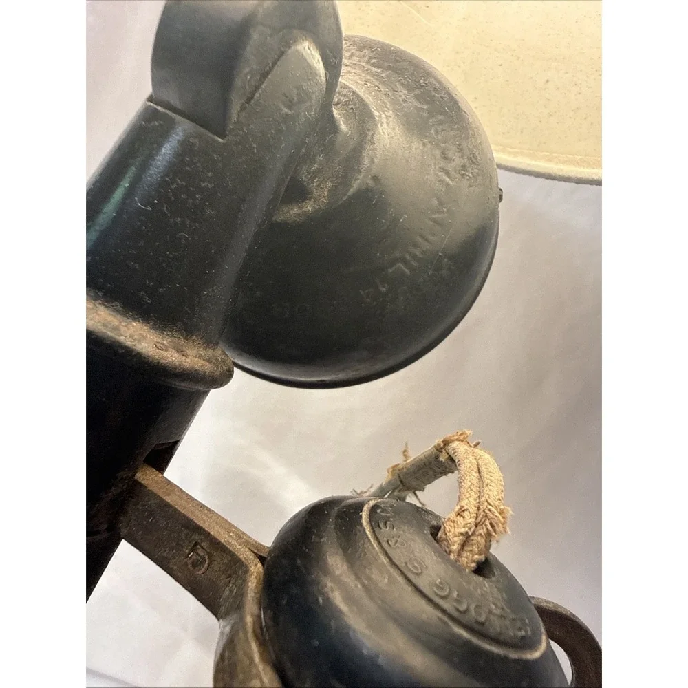 Antique 1908 Kellogg Candlestick Telephone Working Lamp Black Novelty Office